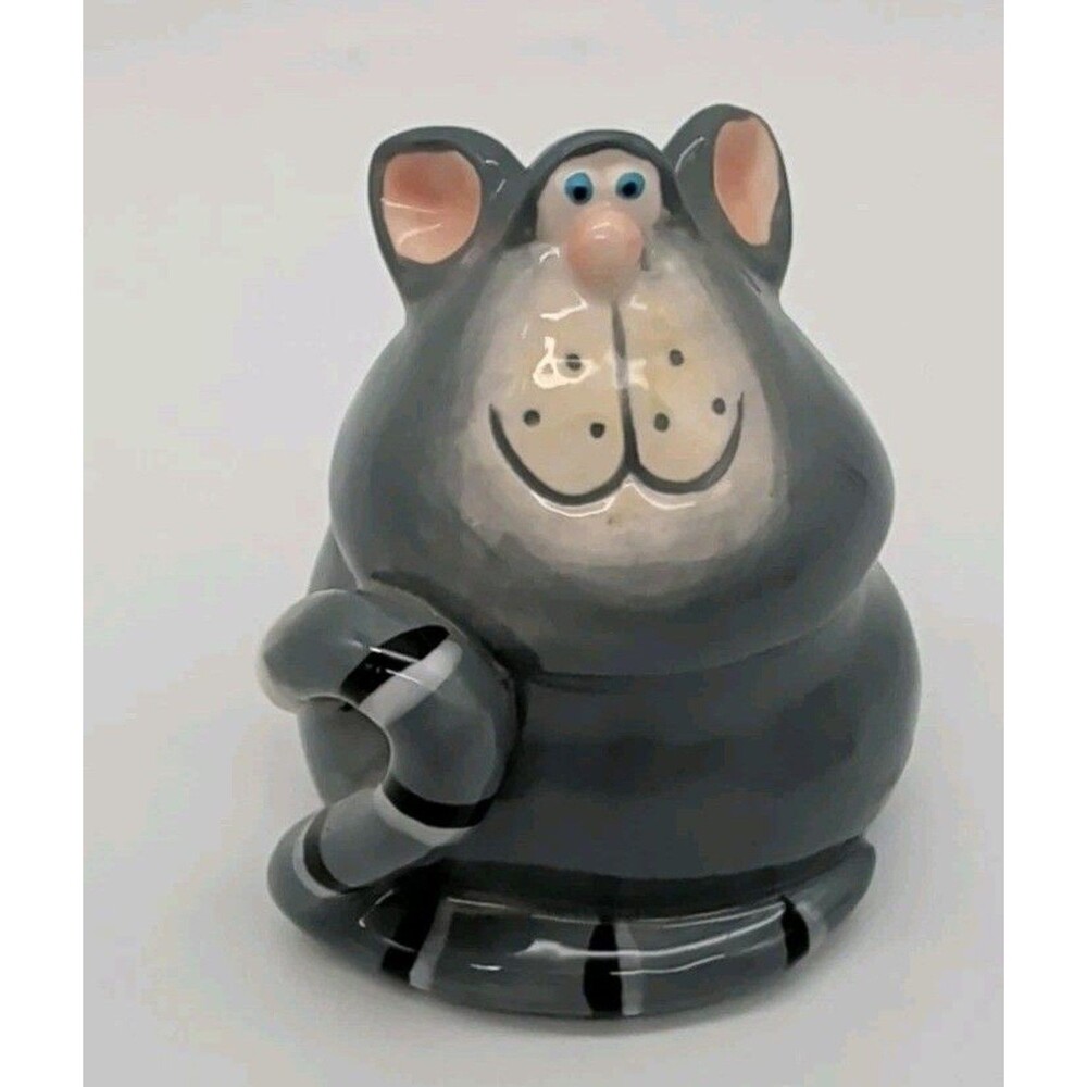Russ Berrie & Co By Douglas Alley Katz Grey Cat Pepper Shaker Replacement